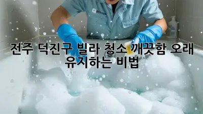 전주 덕진구 빌라 청소, 깨끗함 오래 유지하는 비법!
